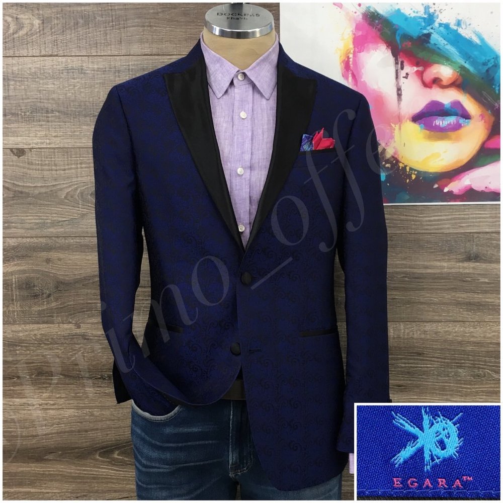 Egara‎ Mens Tuxedo Blazer Sport Coat Two Button Dinner Jacket 40L Casual Suits